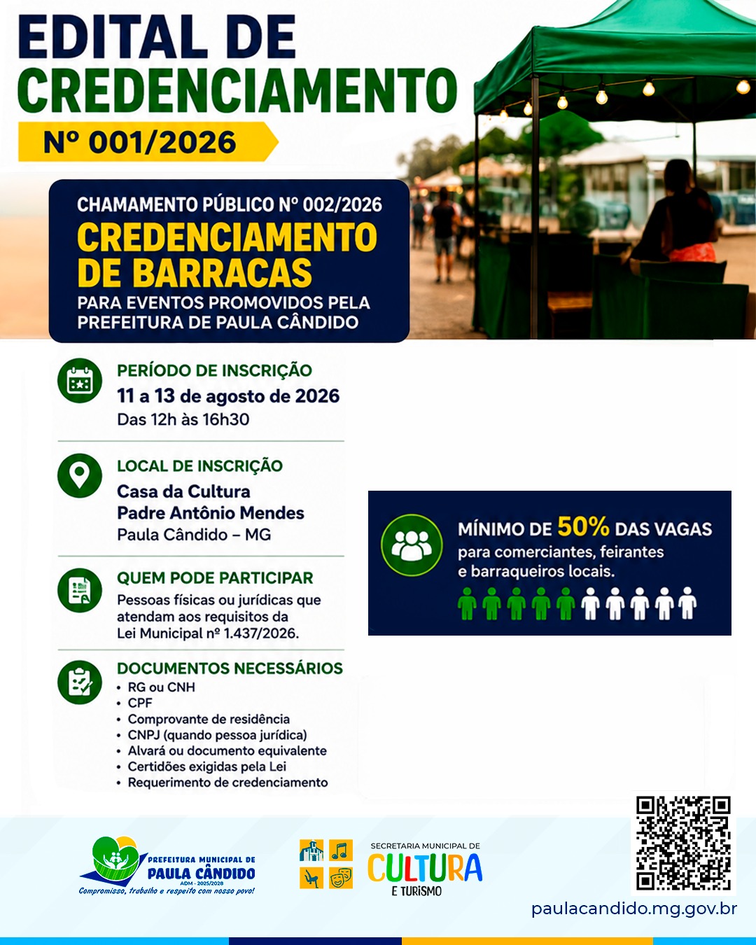 CREDENCIAMENTO DE BARRACAS PARA EVENTOS PROMOVIDOS PELA PREFEITURA